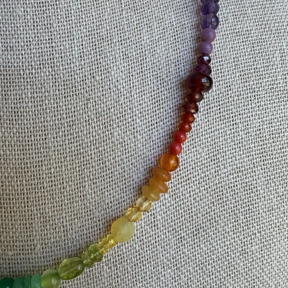 Natural Gemstone Beaded Necklace with 14kt solid gold clasp - Picture 12 of 15